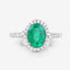 Bague de fiançailles en or blanc 14K avec émeraude zambienne de 1,92 carat et diamants