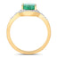 Anillo de Compromiso de Esmeralda Zambiana y Diamante de 1.92 Quilates en Oro Amarillo de 14K