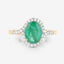 Anillo de Compromiso de Esmeralda Zambiana y Diamante de 1.92 Quilates en Oro Amarillo de 14K