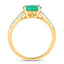 Anillo de Compromiso de Esmeralda Zambiana y Diamante de 2.29 Quilates en Oro Amarillo de 14K