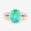Anillo de Compromiso de Esmeralda Zambiana y Diamante de 2.29 Quilates en Oro Amarillo de 14K