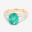 Anillo de Compromiso de Esmeralda Zambiana y Diamante de 2.29 Quilates en Oro Amarillo de 14K
