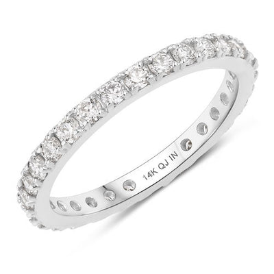 Bague de fiançailles en diamant cultivé en laboratoire de 1,00 carat en or blanc 14K