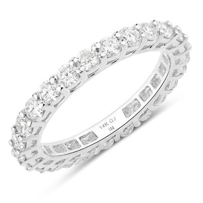 Bague de fiançailles en diamant cultivé en laboratoire de 1,50 carat en or blanc 14K