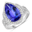 5.78 Carat Genuine Tanzanite and Diamond 14K White Gold Ring