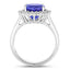 Bague en Or Blanc 14K avec Tanzanite et Diamants Blancs de 5,92 Carats