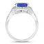 Anillo de 4.12 quilates de tanzanita genuina y diamantes en oro blanco de 14 quilates