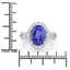 Anillo de 4.12 quilates de tanzanita genuina y diamantes en oro blanco de 14 quilates
