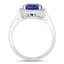 3.95 Carat Genuine Tanzanite and White Diamond 14K White Gold Ring