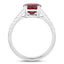Anillo de Compromiso de Rubí y Diamante de 2.20 Quilates en Oro Blanco de 14K