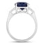 Anillo de Zafiro Azul y Diamante de 4.46 Quilates en Oro Blanco de 14K
