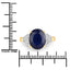 Anillo de Zafiro Azul y Diamante de 14K de 4.46 Quilates