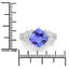 3.43 Carat Genuine Tanzanite and Diamond 14K White Gold Ring