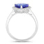 Anillo de 2.60 quilates de tanzanita genuina y diamante en oro blanco de 14 quilates