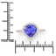 Bague en Or Jaune 14K avec Tanzanite et Diamants Blancs de 2,49 Carats