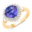 2.68 Carat Genuine Tanzanite & Diamond 14K Yellow Gold Engagement Ring