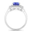 3.32 Carat Genuine Tanzanite and White Diamond 14K White Gold Ring