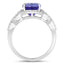 Anillo de 4.08 quilates de tanzanita genuina y diamantes en oro blanco de 14 quilates