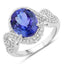 Bague en Tanzanite et Diamants Blancs de 4,54 Carats en Or Blanc 14K