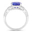 Bague en Tanzanite et Diamants Blancs de 4,54 Carats en Or Blanc 14K