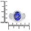 Bague en Tanzanite et Diamants Blancs de 4,54 Carats en Or Blanc 14K