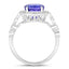 3.21 Carat Genuine Tanzanite and White Diamond 14K White Gold Ring