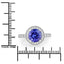 3.21 Carat Genuine Tanzanite and White Diamond 14K White Gold Ring