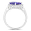 Bague Halo en Tanzanite et Diamants Blancs de 3,23 Carats