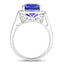 Bague en or blanc 14K avec tanzanite véritable de 5,59 carats et diamants blancs
