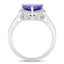 2.57 Carat Genuine Tanzanite & Diamond 14K White Gold Engagement Ring