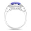 Anillo de 5.57 quilates de tanzanita genuina y diamante blanco en oro blanco de 14 quilates