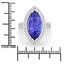 Anillo de 5.57 quilates de tanzanita genuina y diamante blanco en oro blanco de 14 quilates