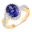 2.79 Carat Genuine Tanzanite and Diamond 14K Yellow Gold Ring