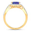 2.79 Carat Genuine Tanzanite and Diamond 14K Yellow Gold Ring