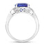 4.19 Carat Genuine Tanzanite and White Diamond Ring in 14K White Gold