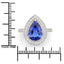 Anillo Halo de Tanzanita y Diamante Blanco de 3.37 Quilates