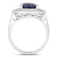 4.82 Carat Blue Sapphire and Diamond 14K White Gold Engagement Ring