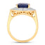 Anillo de Compromiso de Zafiro Azul y Diamante de 4.82 Quilates en Oro Amarillo de 14K