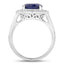 Anillo de Compromiso de Zafiro Azul y Diamante de 4.74 Quilates en Oro Blanco de 14K