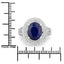 Anillo de Compromiso de Zafiro Azul y Diamante de 4.74 Quilates en Oro Blanco de 14K