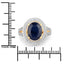 Anillo de Compromiso de Zafiro Azul y Diamante de 4.74 Quilates en Oro Amarillo de 14K