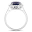 4.63 Carat Blue Sapphire and Diamond 14K White Gold Engagement Ring
