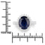 4.63 Carat Blue Sapphire and Diamond 14K White Gold Engagement Ring