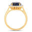 4.63 Carat Blue Sapphire and Diamond Halo Ring in 14K Gold