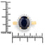 4.63 Carat Blue Sapphire and Diamond Halo Ring in 14K Gold