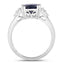 4.50 Carat Blue Sapphire and Diamond 14K White Gold Ring