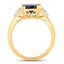 Anillo de Zafiro Azul y Diamante de 4.50 Quilates en Oro Amarillo de 14K