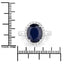 Bague de fiançailles en or blanc 14K avec saphir bleu de 4,63 carats et diamants