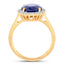 Bague de fiançailles en saphir bleu et diamant de 4,63 carats en or jaune 14K