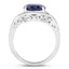 Bague de fiançailles en or blanc 14K avec saphir bleu de 4,69 carats et diamants